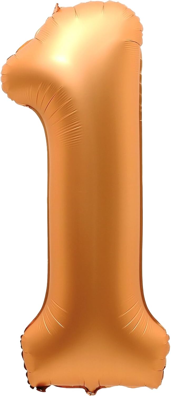 Number 1 Balloon by [Brand Name] - 40 Inch Orange Foil Balloon for First Birthday, Graduation & Celebrations