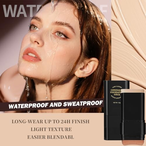 Phanund 2-in-1 Dual-Ended Foundation & Concealer Stick with Brush 05 Deep Wheat