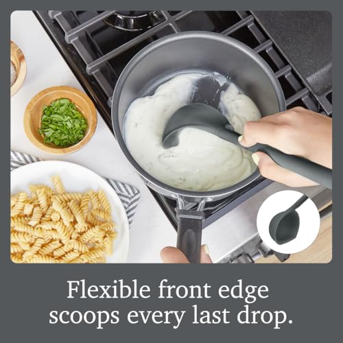 Tovolo Charcoal Silicone Ladle BPA Free Deep Soup Ladle Heat-Resistant Kitchen Utensil