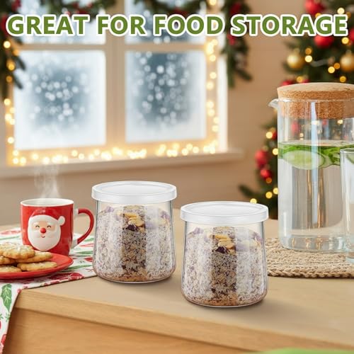 24 Pack Yogurt Jar Lids for Oui Yogurt | Reusable, Airtight, Clear