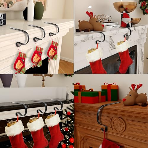 Christmas Stocking Holders with Scratch Protection - Black, 5 Pack