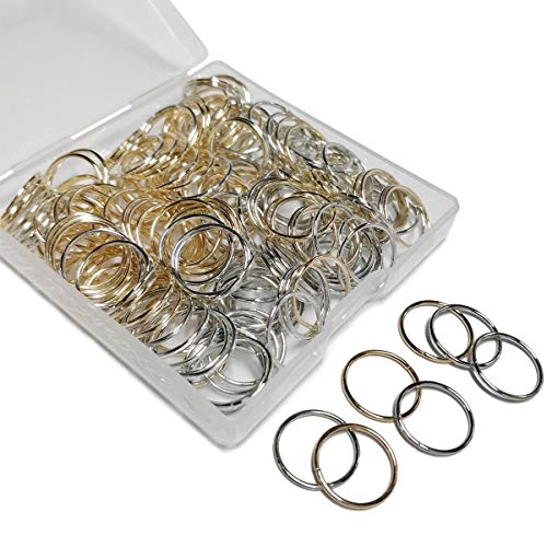 Metal Hair Braid Rings & Hoops for Dreadlocks (200 Pack, Gold & Silver)