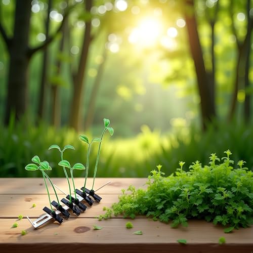 8 Pcs Green Grass Hair Clips Bean Sprout Hairpins Plant Barrette