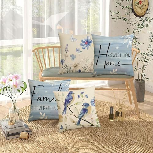 Family is Everything Decorative Throw Pillow Covers - Set of 4, 18x18 Inch