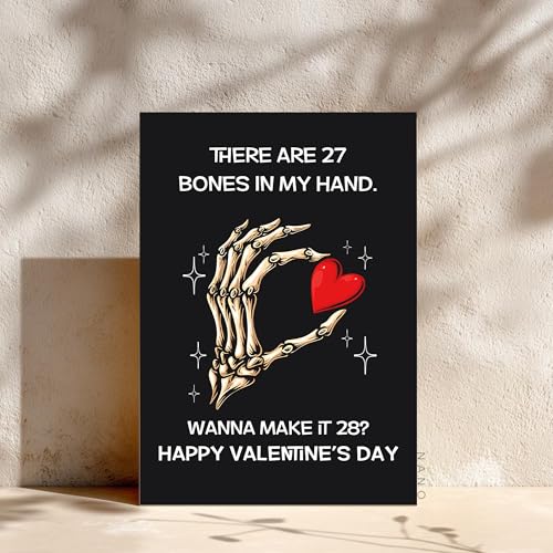 Funny Skeleton Hand Valentine’s Day Card for Couples