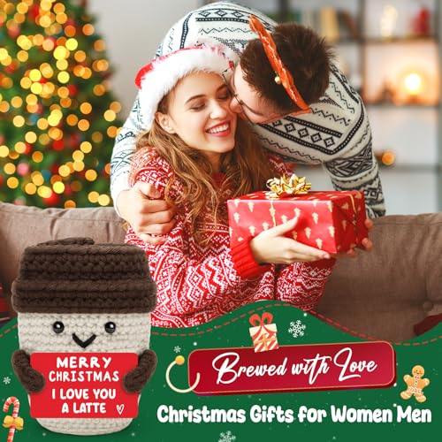 Christmas Coffee Mug Gift - I Love You a Latte Plush Decoration - Holiday Gift for Women Men