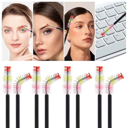 100 Pcs Disposable Mascara Wands & Spoolie Brushes for Eyelash Extensions (Black)