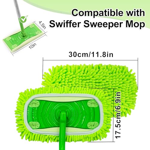 Yuunaie Reusable Microfiber Mop Pads for Swiffer Sweeper - 4 Pack