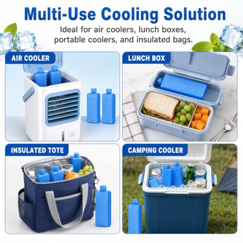 Beavorty Reusable Ice Packs - 8pcs Cooling Blocks for Air Coolers & Camping