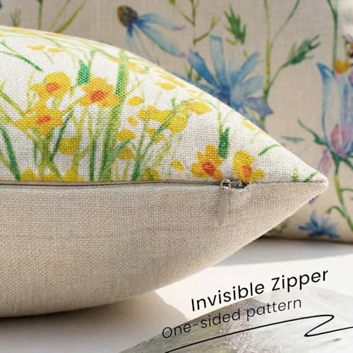 Spring Floral Lumbar Pillow Covers 12x20 - Set of 2 for Outdoor Decor