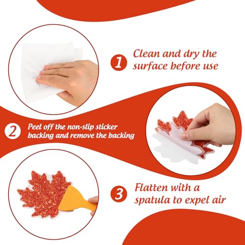 24 Pcs Fall Non-Slip Bathtub Stickers - Maple Leaves Shower Decals