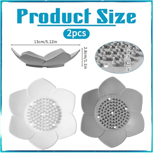 Lotus Silicone Soap Dish Set - 2 PCS Self-Draining Shower Tray