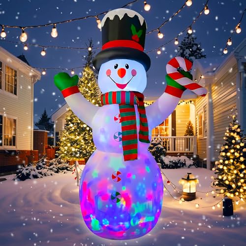 10 Ft Inflatable Christmas Snowman Decoration with Candy Details for Yard Garden Home Indoor Outdoor