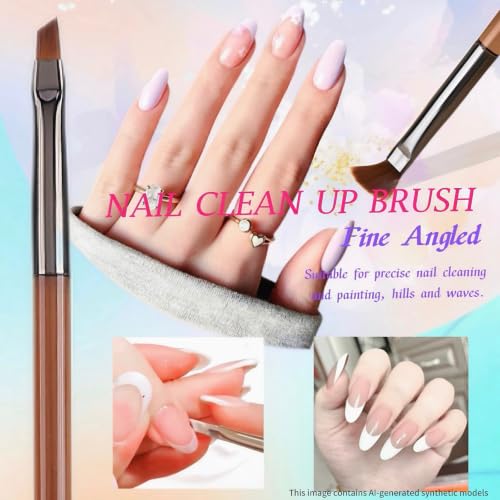 8-Piece Nail Art Brush Set with Fine Liners and Gel Builder Brushes