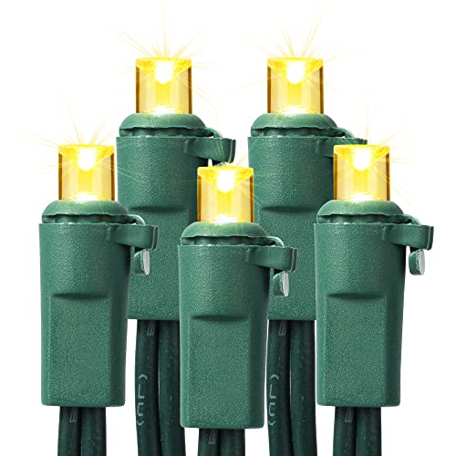 Brizled 5MM Warm White Twinkle Christmas String Lights - Connectable 100 LED