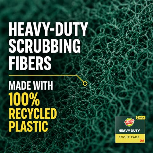 Scotch-Brite Heavy Duty Scour Pads 4 Pack for Burnt Cookware & Grimy Surfaces