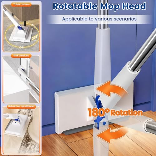 New Mini Disposable Dust Mop with 10 Reusable Cloths No-Touch Dirty