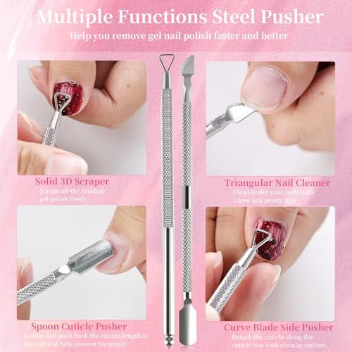 JEWHITENY Gel Nail Polish Remover Set with Manicure Tools