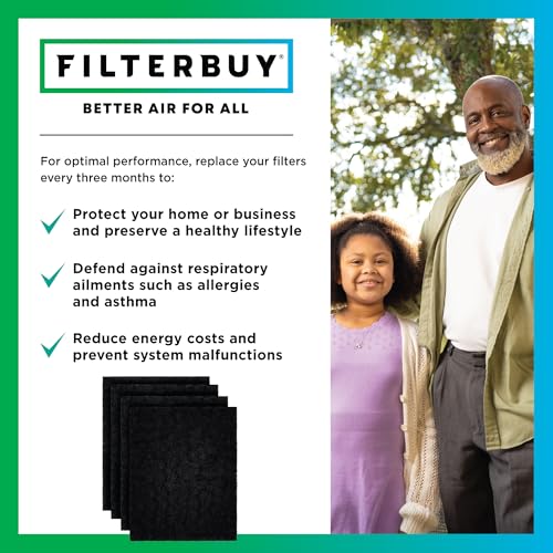 Activated Carbon Pre-Cut Filter HRF-A100 for Honeywell (7.4" x 10.2" x 0.3") - 4-Pack