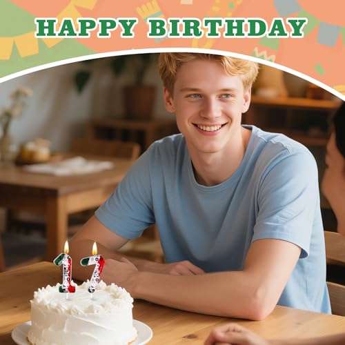 Mexican Birthday Candles - Fiesta Cake Toppers for Ages 0-100