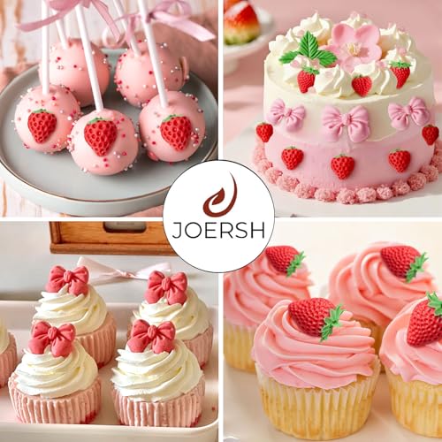 Strawberry Silicone Fondant Molds Set - 4Pcs for Baking & Crafts
