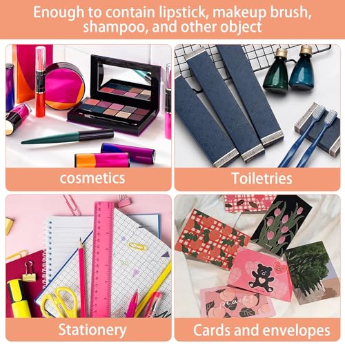 HINZIC Transparent Makeup Bag, Large Waterproof PVC Cosmetic Pouch with Snap Closure