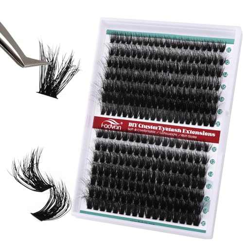 FADVAN 280Pcs Wispy Lash Clusters Mixed D-Curl DIY Eyelash Extensions
