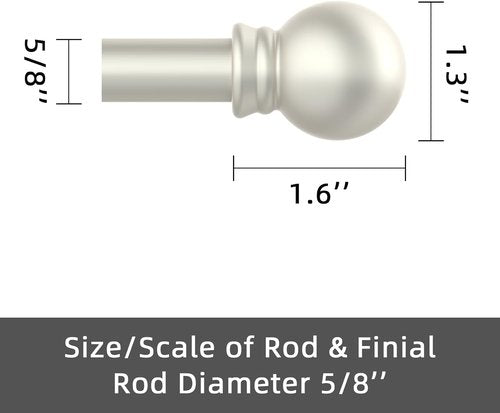 GXOACKJ Heavy-Duty Metal Curtain Rod Set - Decorative Nickel Finish | 28-78 Inch with Brackets