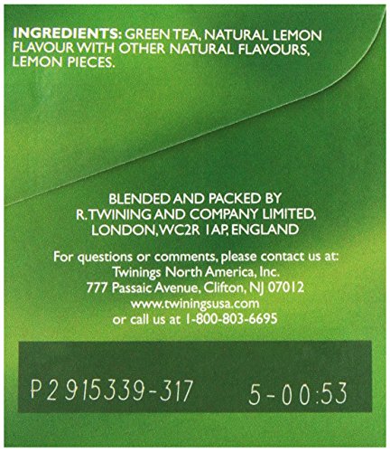 Twinings Green Tea with Lemon, Caffeinated Tea Bags - 20 Count