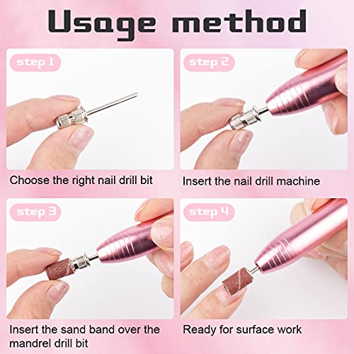 Rolybag 10-Piece Nail Drill Mandrel Bits 3/32 Inch Shank for Sanding Bands