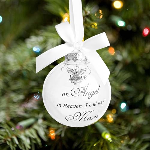 I Have an Angel in Heaven Dad Ornament – Christmas Memorial Feather Ball Hanger