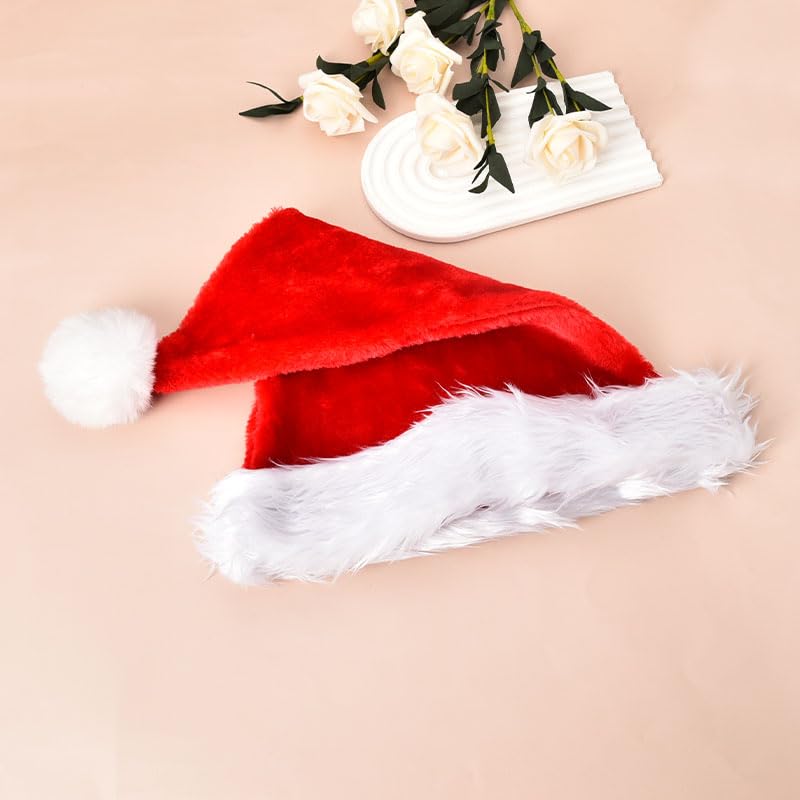 Christmas Hat for Adults & Teens - Santa Claus Beard & Plush Santa Cap - Holiday Cosplay Accessory