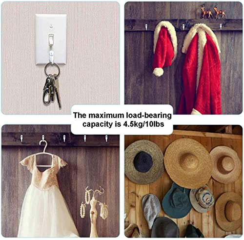 Chanvoo Light Switch Plate Hooks, 3 Pack White Wall Mounted Utility Hooks