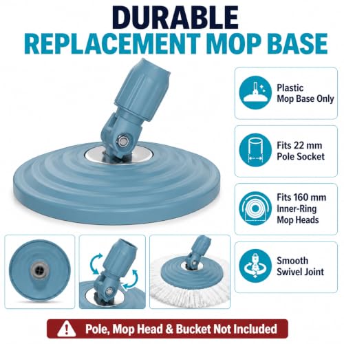 RinseWise Mop Base Replacement - Navy Blue 360-Degree Rotating