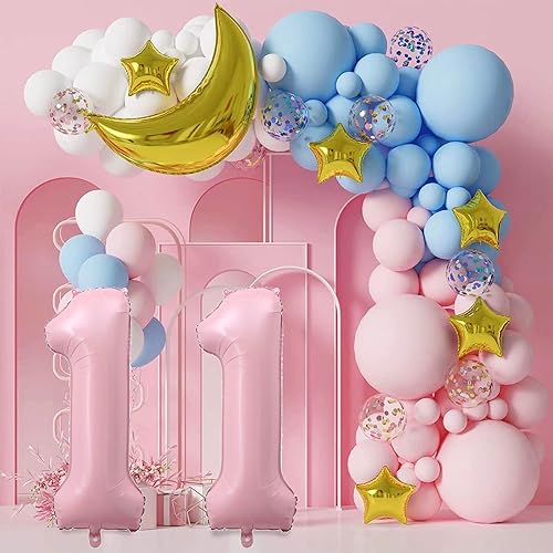 40 Inch Baby Pink Number 11 Foil Balloon for Birthday & Events