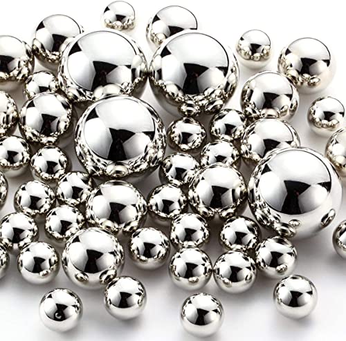 50 Silver No Hole Plastic Pearls for Vase Fillers & Decor