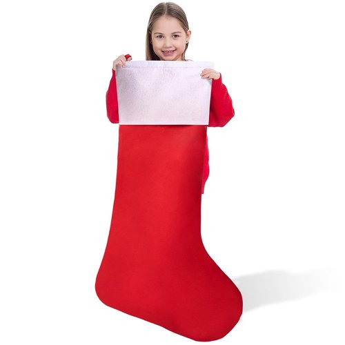 JOYIN 43" Jumbo Christmas Stockings, Soft Giant Xmas Decor, Personalized Red Christmas Felt Stockings for Kids Adults Family Xmas Party Decorations Gifts