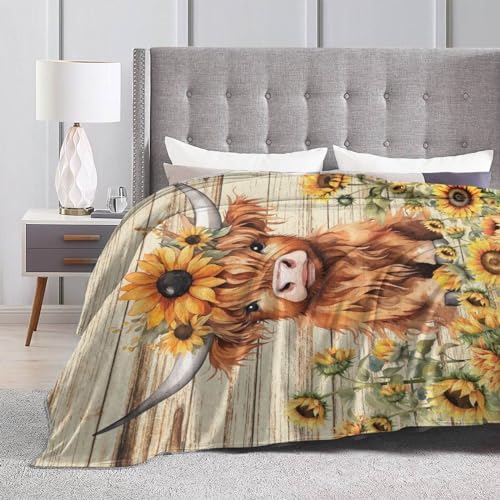 Highland Cow Throw Blanket for Kids Teens Adults - 60x80 Inches, Twin Variation 2