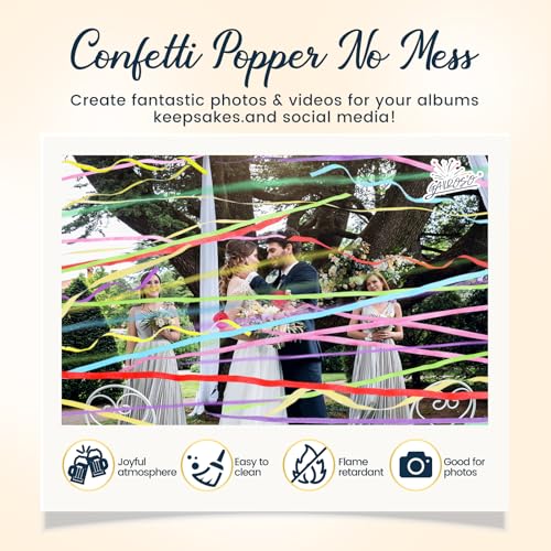 GAILROSO 12-Pack Colorful No Mess Party Streamers Hand Throw Confetti Poppers