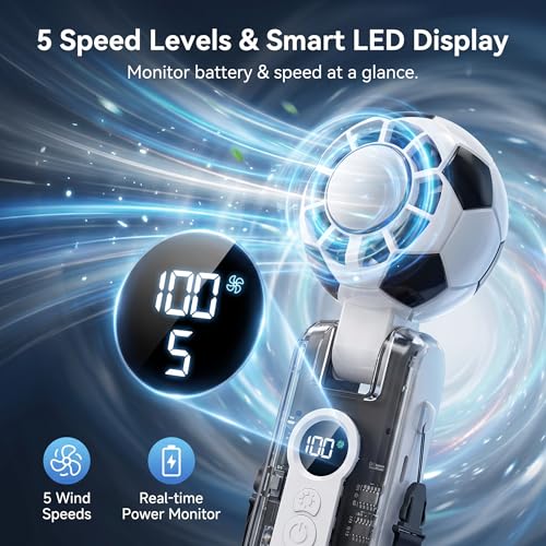 3-in-1 Portable Mini Fan with Cooling, LED Light & 5 Speeds