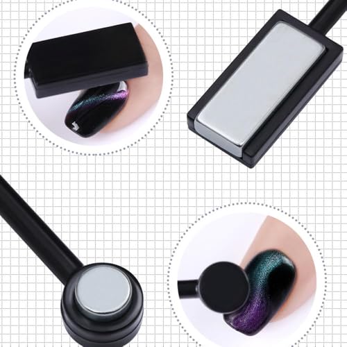 Czhotg 2Pcs Double-Head Magnetic Cat Eye Gel Nail Art Stick Tool