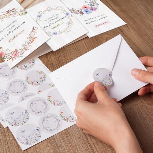 24-Pack Religious Sympathy Cards with Bible Verses & Envelopes