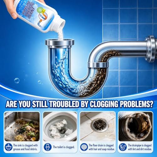 Sodium Hydroxide Drain Opener Powder for Clogs & Buildup