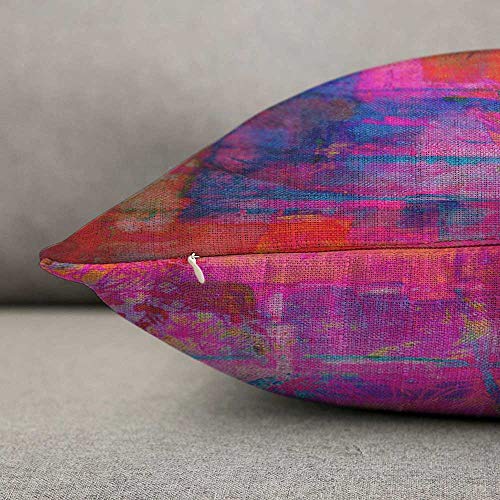 HOSNYE Abstract Art Throw Pillow Cover, Decorative Cotton Linen Cushion Case