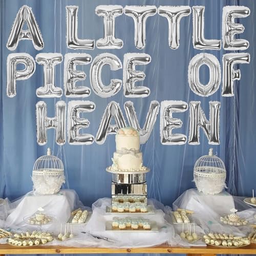 A Little Piece of Heaven Cloud Balloon Banner Baby Shower Decor
