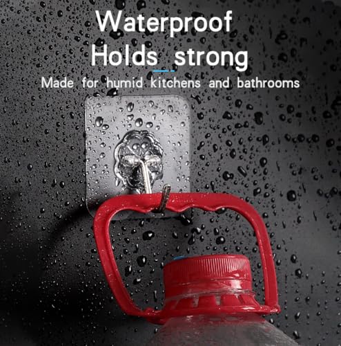 PapaPick 16Pcs Heavy-Duty Transparent Self-Adhesive Wall Hooks 33lb Max Load