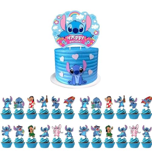 25PCS Cartoon Cake Toppers & Cupcake Decorations for Birthday Parties