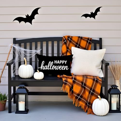 PANDICORN Halloween Pillow Cover 12x20 Inch - Gothic Decorative Cushion for Home