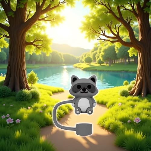 Raccoon Silicone Straw Cover Cap for Stanley 30/40 Oz Cups