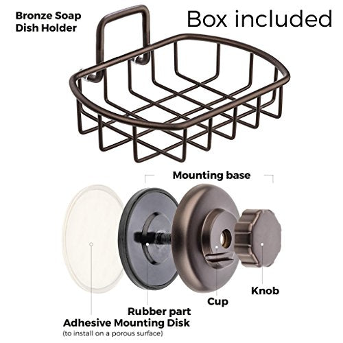 HASKO Bronze Suction Cup Soap Dish for Shower Wall Rustproof Stainless Steel